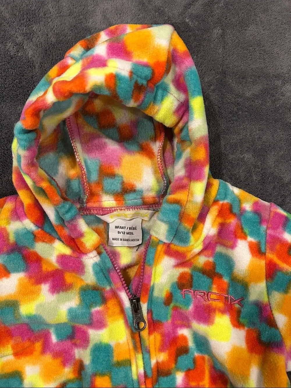 Arctix Multicolor Geometric Hooded Footed Fleece One-Piece
